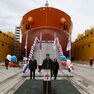 На судоверфи «Звезда» спущен на воду первый российский танкер типа «Афрамакс» «Владимир Мономах»