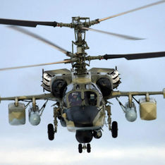 Винтокрылая машина Ка-52 в полете